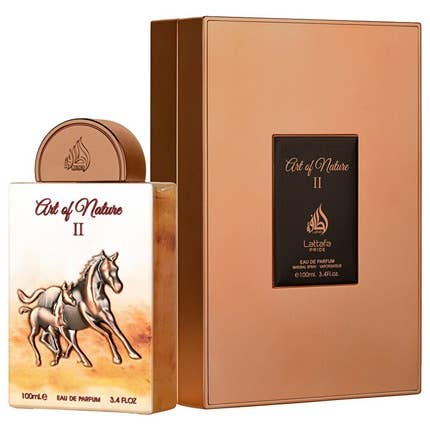 Lattafa Pride Art Of Nature II Eau de Parfum Flasche mit floralem und frischem Design, 100 ml.