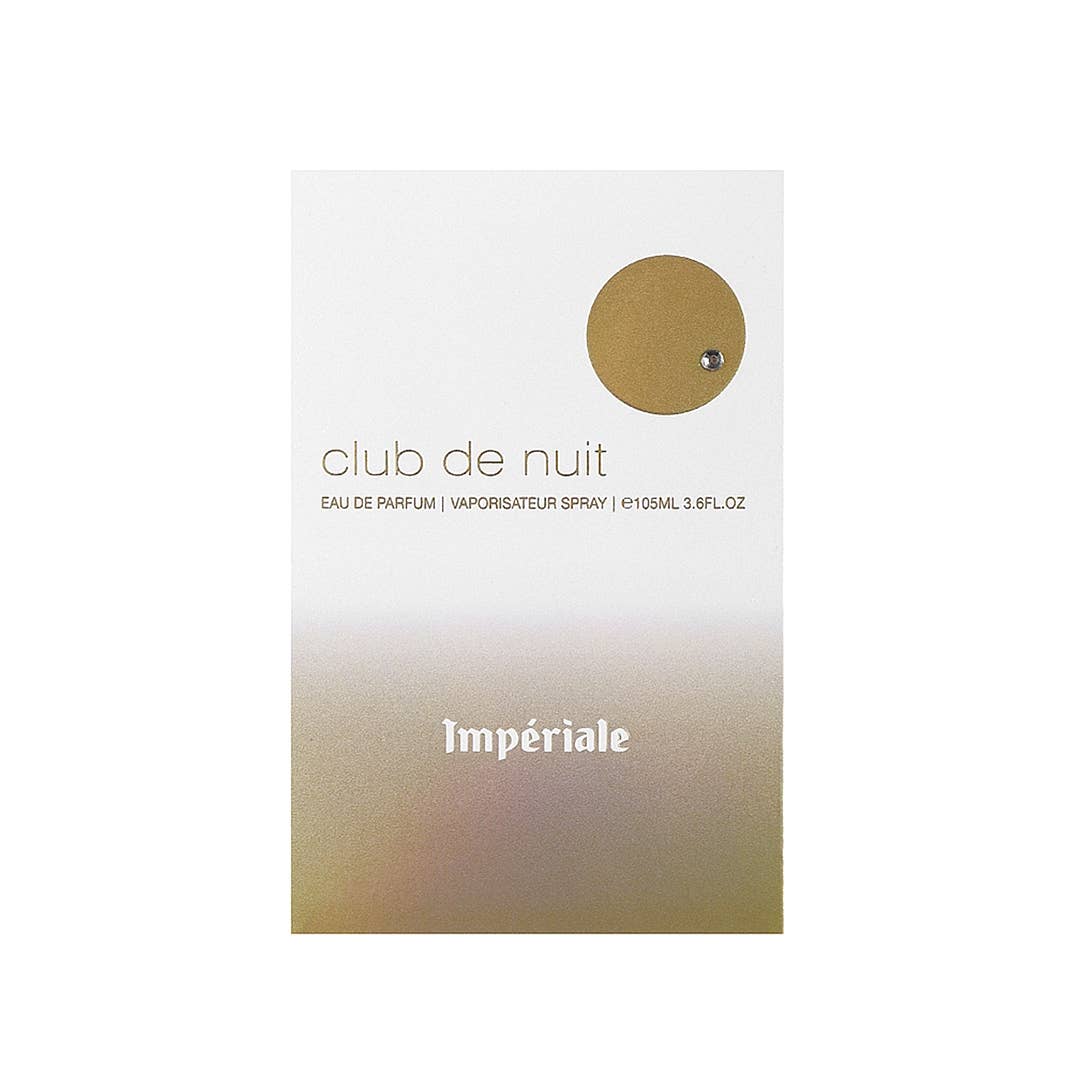 Armaf Club De Nuit White Imperiale Eau de Parfum Flasche mit weißem Duft und eleganter Verpackung.