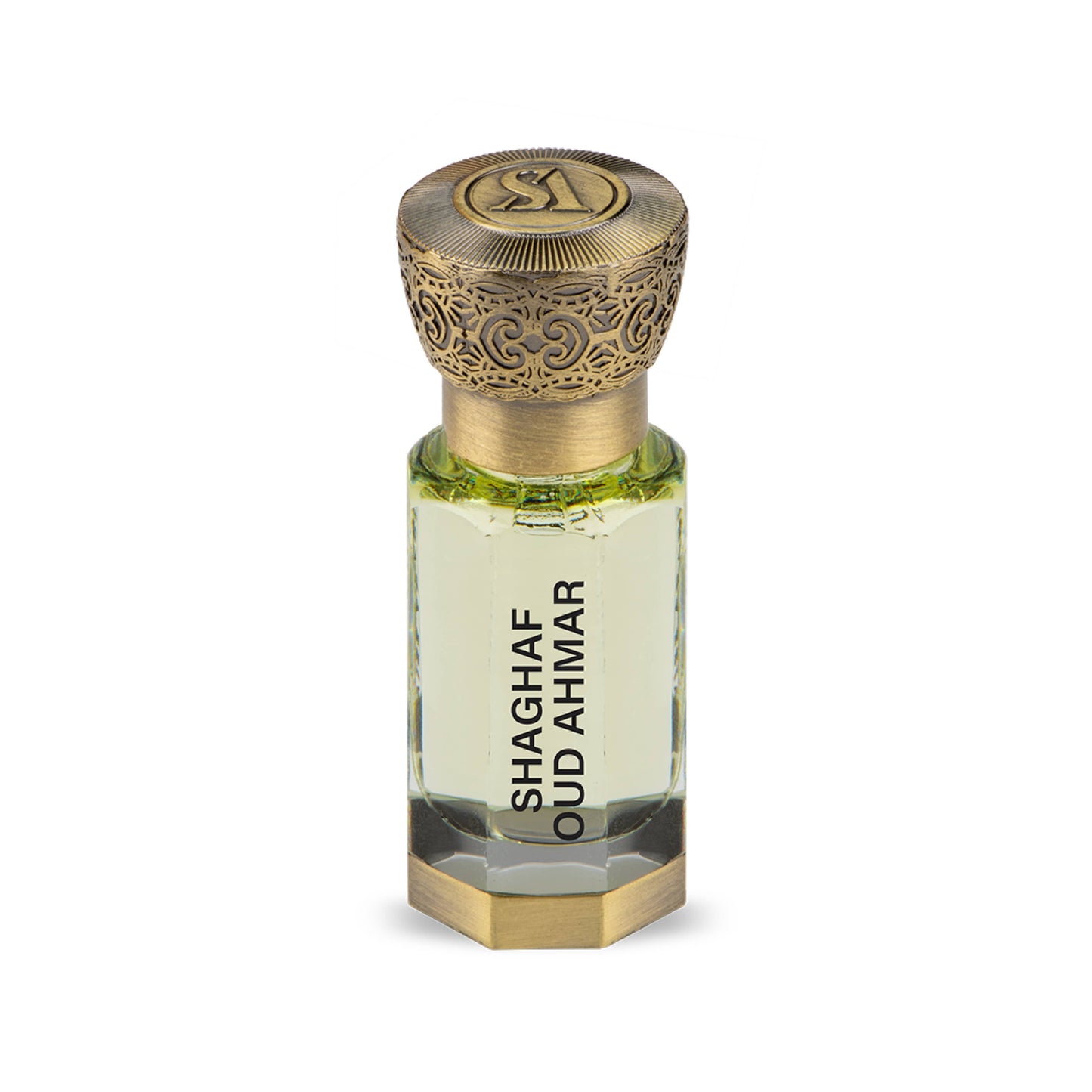 SWISS ARABIAN Shaghaf Oud Ahmar Parfumöl Flasche mit goldener Kappe, orientalischer Duft, elegante Verpackung, luxuriöses Parfumöl