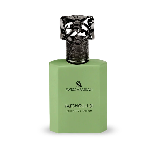 SWISS ARABIAN Patchouli 01 Eau de Parfum Flasche mit Patchouli-Duft, elegantes Parfüm-Design
