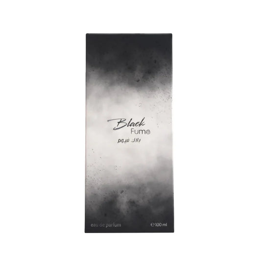 Ahmed Al Maghribi Black Fumes Eau de Parfum, schwarzer Parfümflakon mit 100 ml